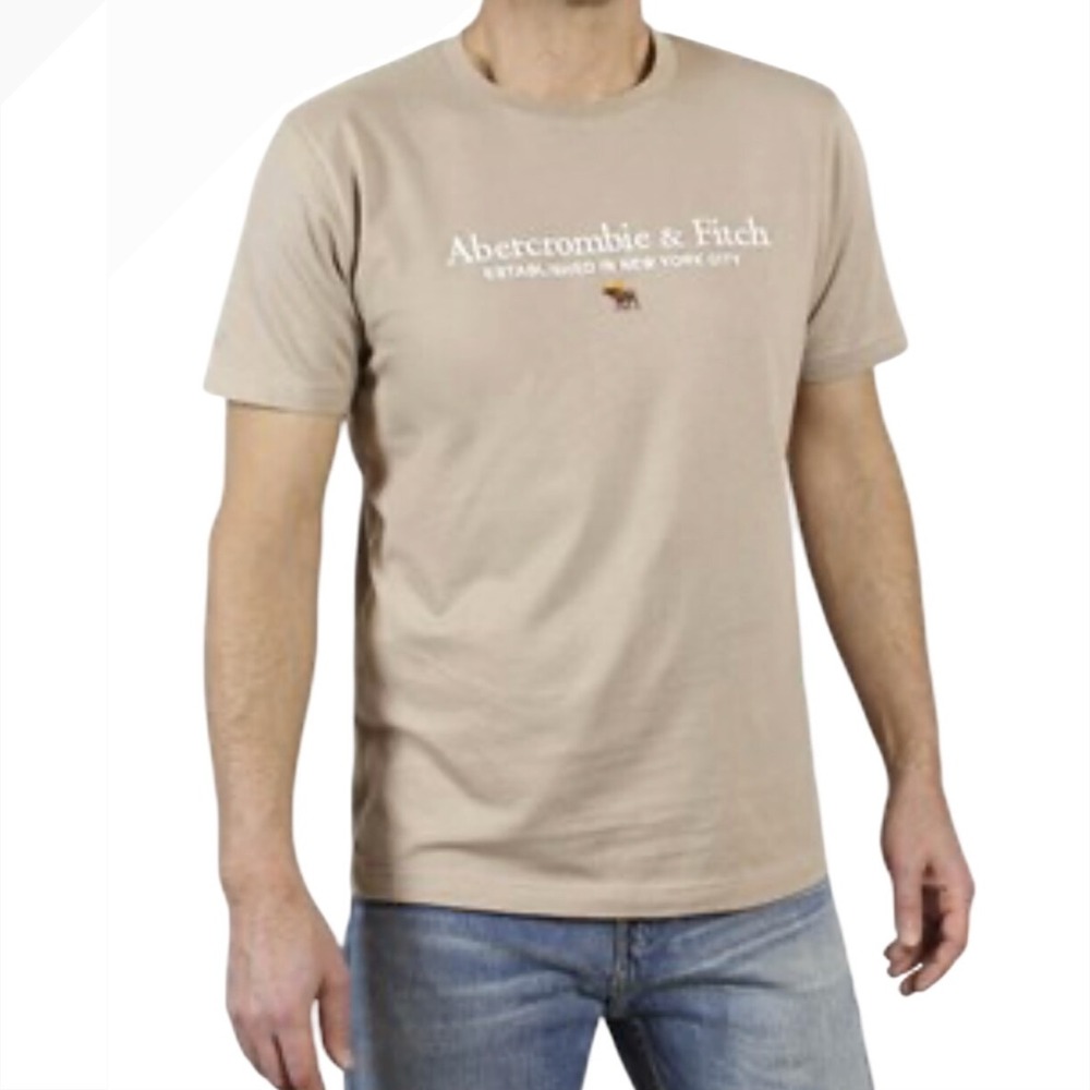 Abercrombie‎ Fitch Mens Tan Soft A&F Collection TShirt Size M Established